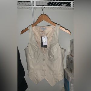 Faux leather vest
